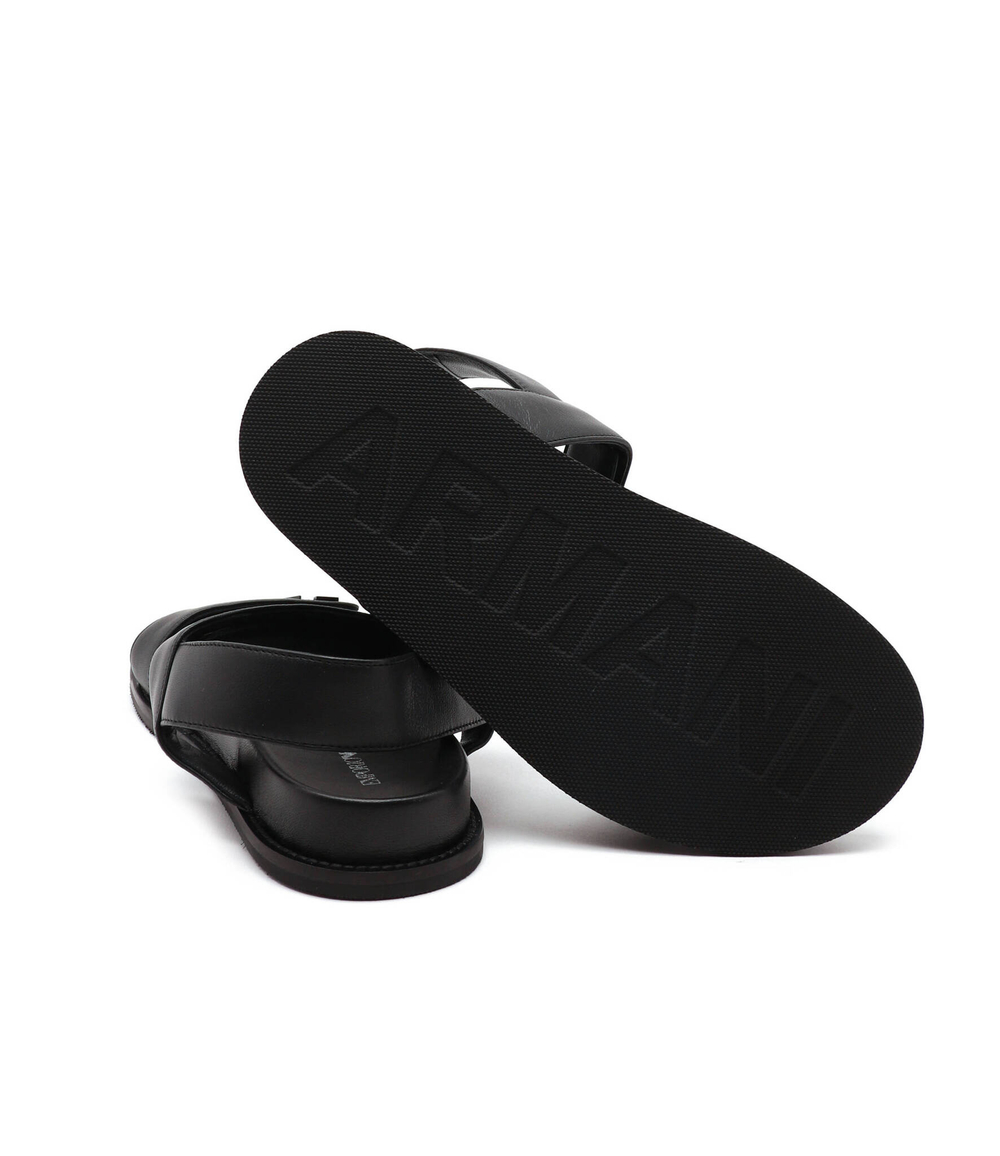 Кожаные босоножки Emporio Armani - черный(X3P815 XF271)