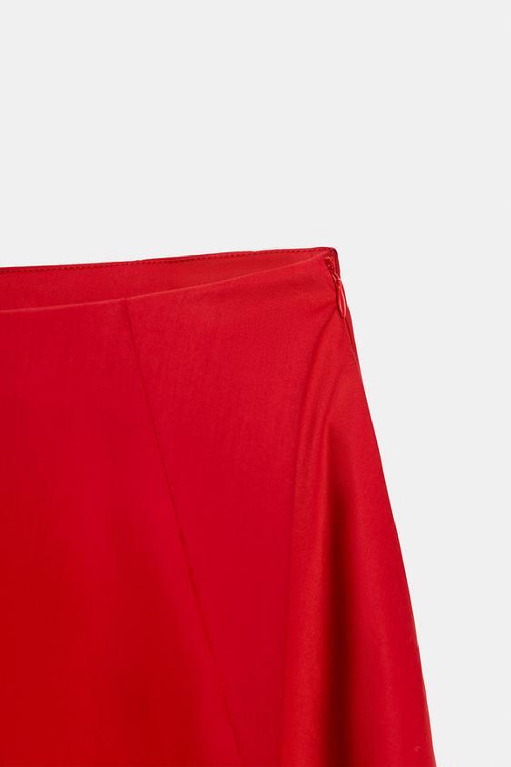 ZARA ЮБКА МИДИ В СКЛАДКУ, КРАСНЫЙ