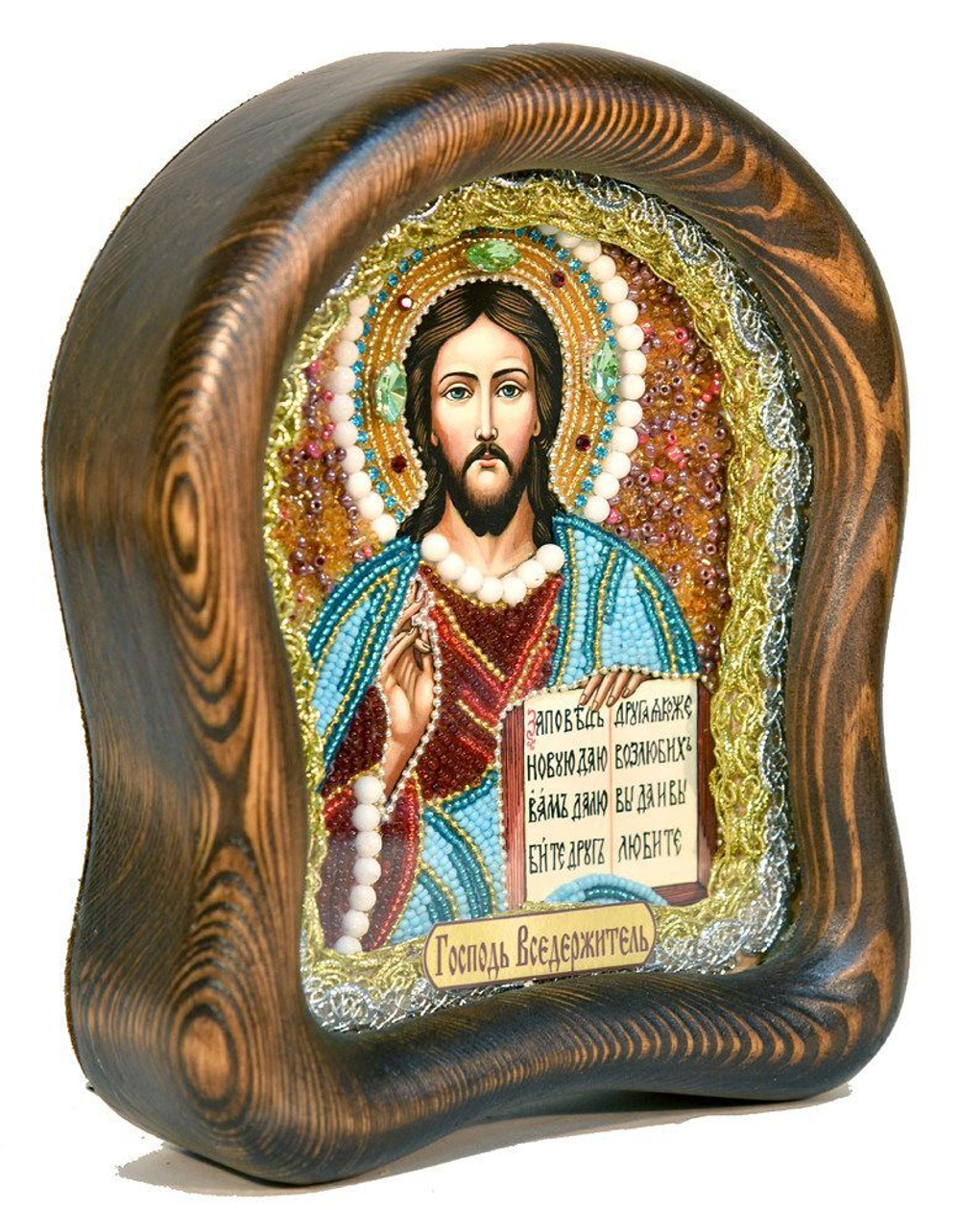 Икона Господь Вседержитель бисер