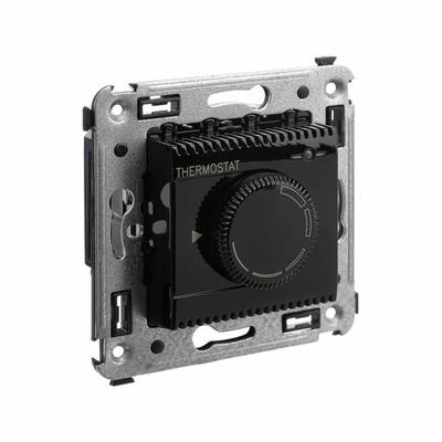 Термостат для теплых полов в стену, "Avanti", "Черный квадрат"