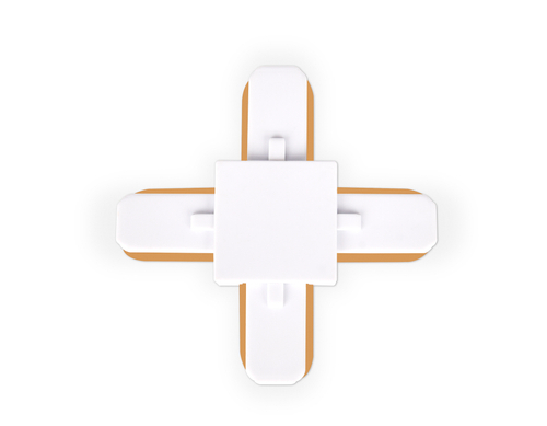 Коннектор Х-образный однофазный для соединения трековых шинопроводов GL7082 WH белый