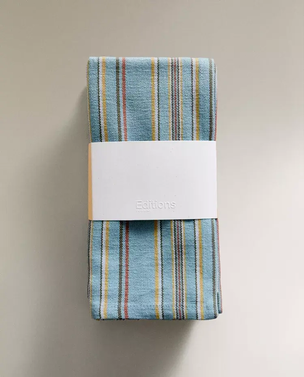 ZARA HOME НАБОР САЛФЕТОК ИЗ ХЛОПКА В РАЗНОЦВЕТНУЮ ПОЛОСКУ, СИНИЙ