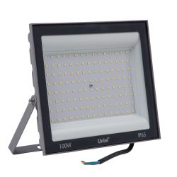 ULF-F23-100W-6500K IP65 160-240V GREY Прожектор светодиодный. Дневной свет 6500K. Корпус серый. TM Uniel