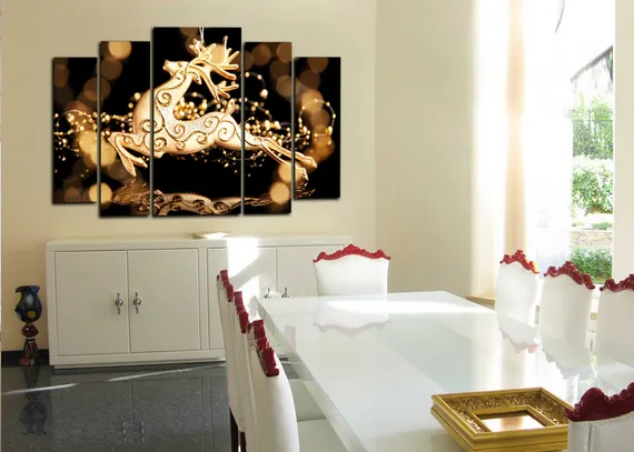 Модульная картина "Золотой олень"