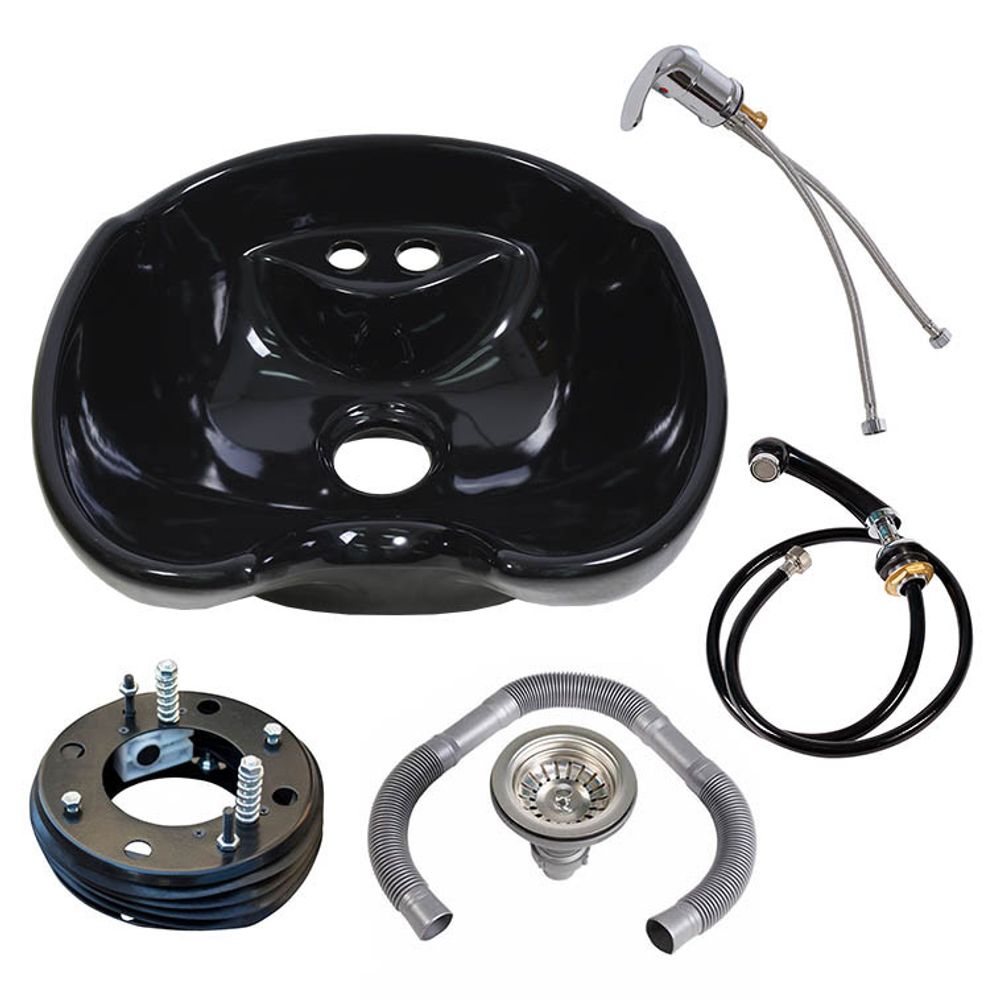 Раковина парикмахерская (черная) в комплекте