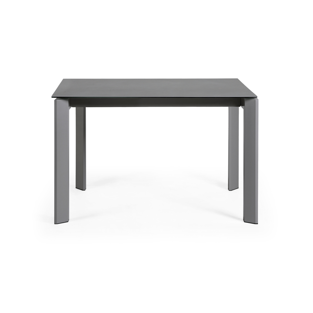 Стол раскладной Atta 120(180) x80 антрацит, керамика Vulcano Roca