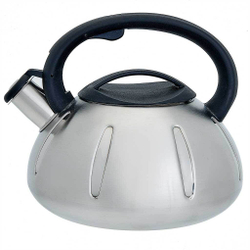 Чайник со свистком 3 л из нержавеющей стали, индукционное дно WEBBER BE-0569/1 сатин, черный