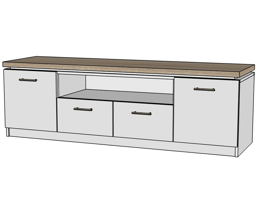 ТВ-тумба Лия 2 Белый 101/ Дуб золотой крафт 003 156*44*50 см, белый 101/дуб золотой крафт 003   Фиеста
