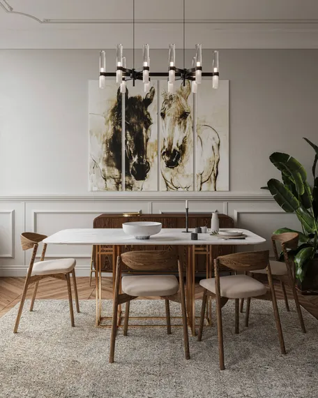 Обеденный стол Toon 180х90 см, белая керамика