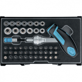 Отвертка реверсивная с двух-позиционной ручкой Т-образной с набором бит, 48 шт, Gross, 11613