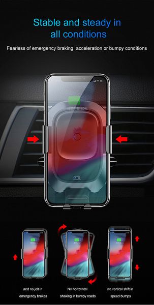 Автомобильный держатель Baseus Smart Vehicle Bracket Wireless Charger (WXZN-01) для смартфона (Black)