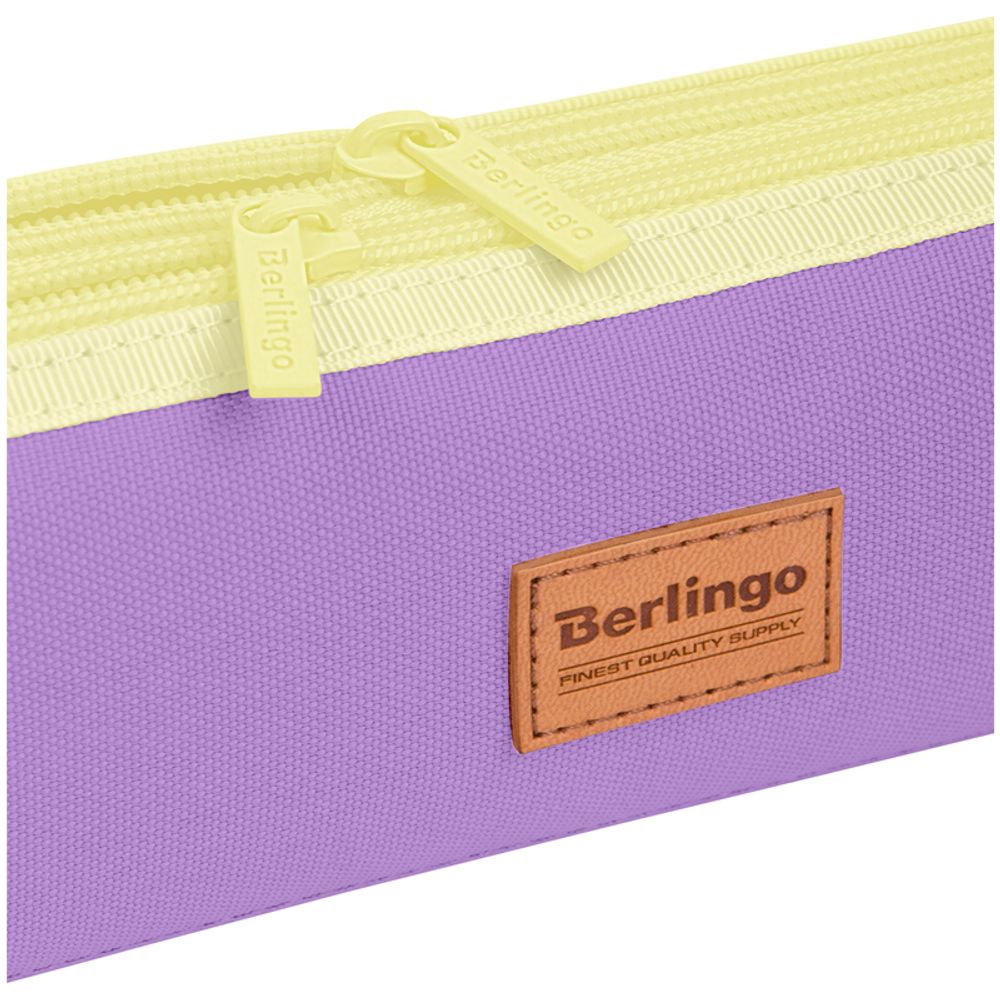 Пенал мягкий 2 отделения, 210*60*50 Berlingo "Lilac dreams", полиэстер, цветные молнии