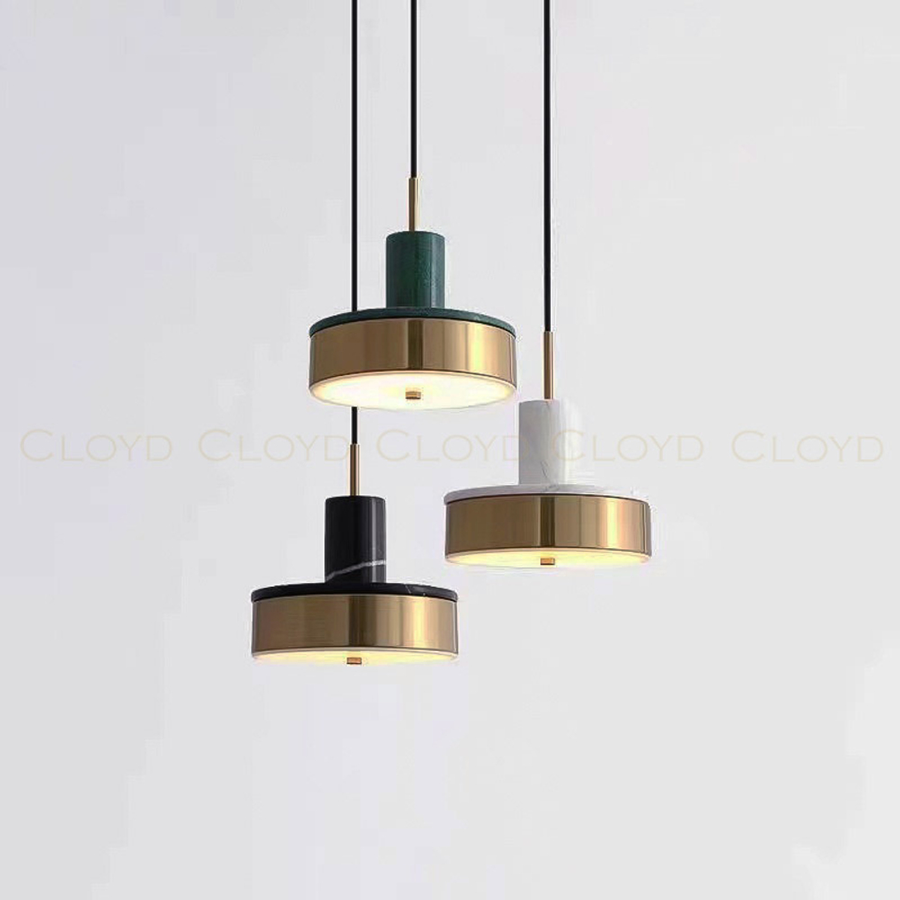 Подвесной светильник Cloyd ARTUS P1 / латунь - зелен.мрамор (арт.11056)