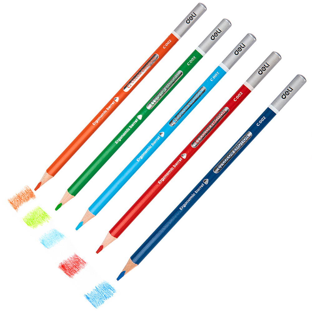 Карандаши цветные Deli "Color Emotion", 24 цвета, дерево, метал. пенал