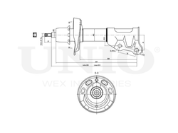 Амортизатор газовый передней подвески правый UNIO SAB-10235