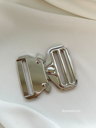 Застежка фастекс "Кобра" металлическая серебристая