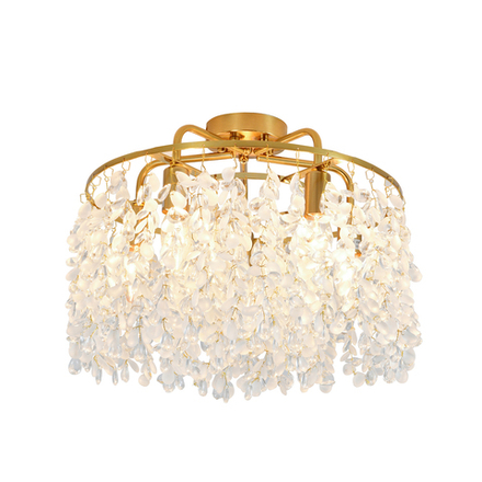 Люстра потолочная 5x40Вт E14, металл/хрусталь, медь/прозрачный/матовый