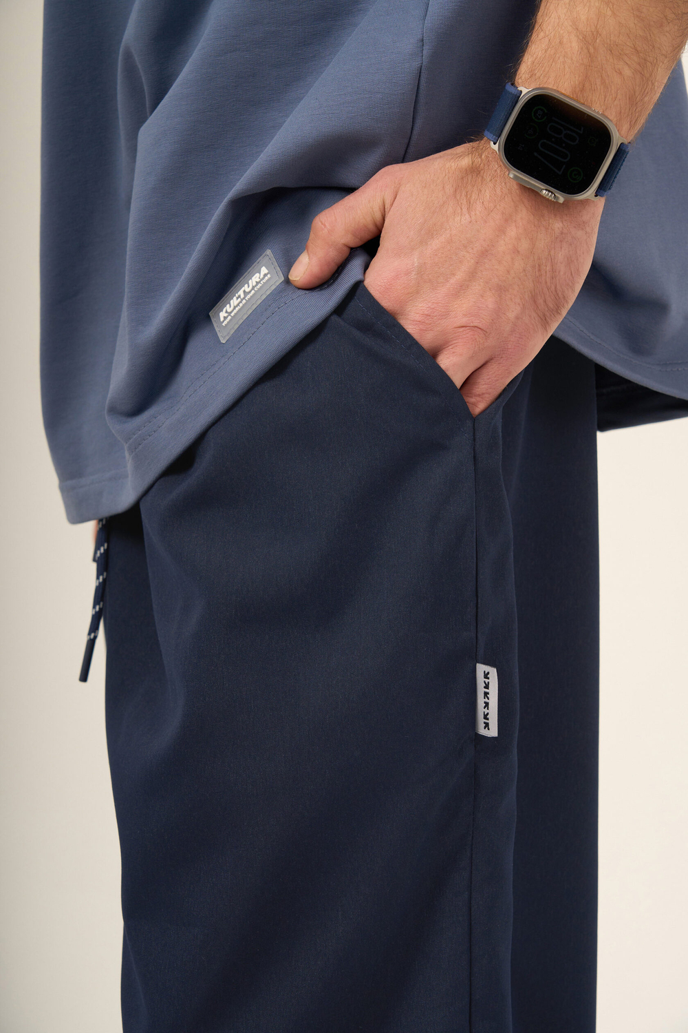 Брюки KUL'TURA "NYLON CHINO ZIP" Синий