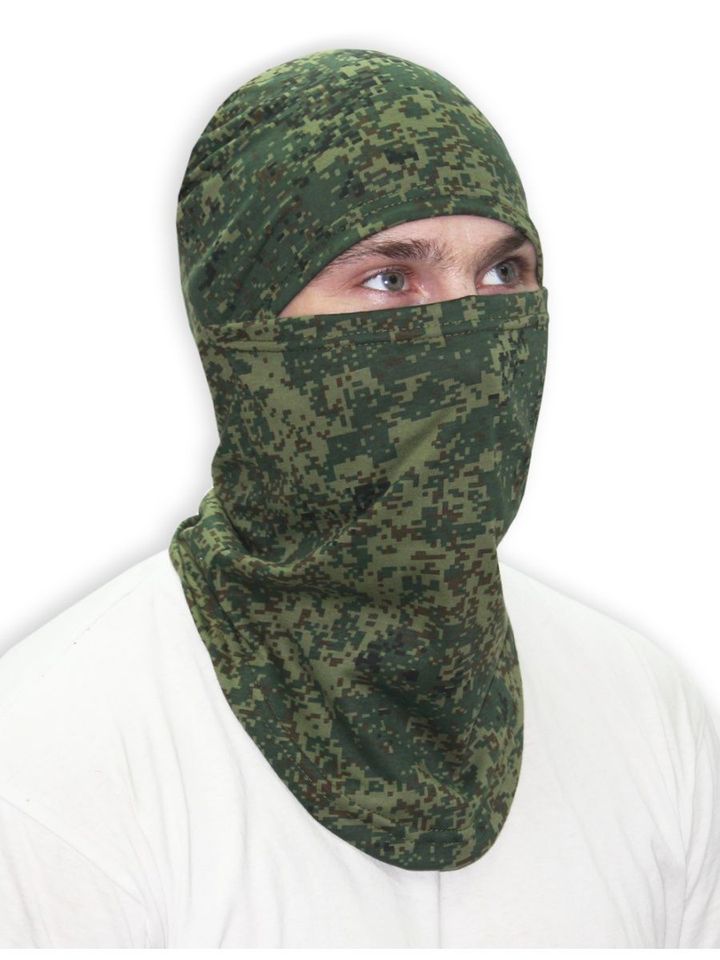 Маска подшлемник трикотажная (зеленая цифра)