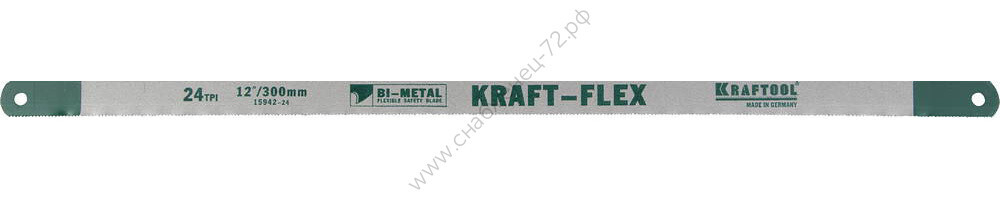 KRAFTOOL Alligator-24 24 TPI, 300 мм, Биметаллическое гибкое полотно по металлу (15942-24-S10)