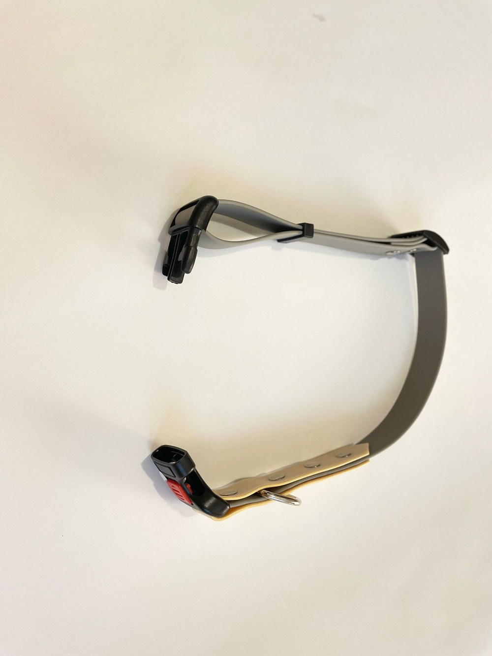 Ошейник для собак из Биотана , 25 мм, 40-65 см. Серый и золотой шимер