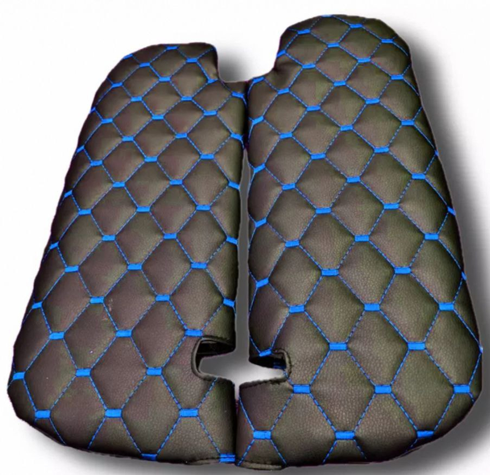 Чехлы на козырьки ЛАДА Гранта, Калина 1-2, Датсун (синяя нить Рубин)