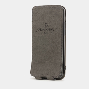 Чехол для iPhone 11 Pro из натуральной кожи теленка, стального цвета