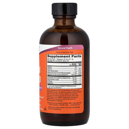 NOW Foods, жидкий коэнзим Q10, со вкусом апельсина, 118 мл (4 жидк. унции)