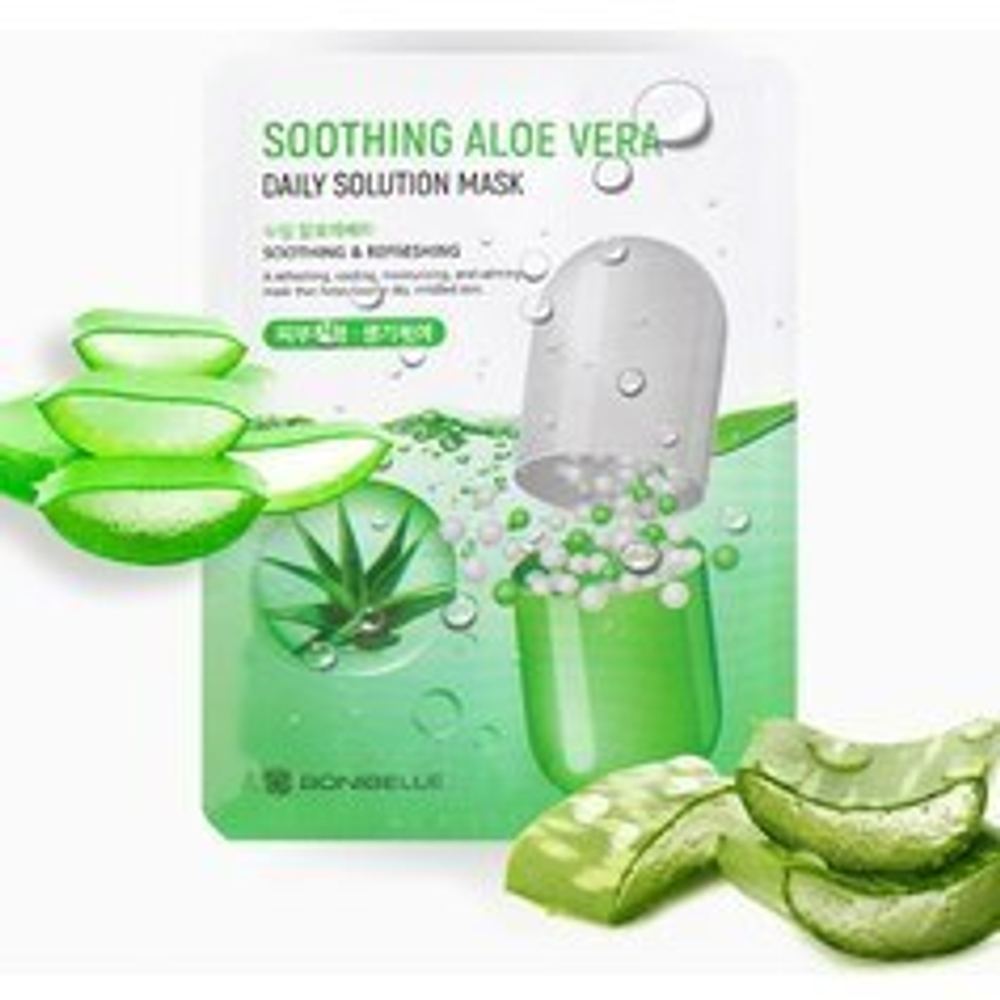 Тканевая маска с экстрактом алоэ Enough Daily Solution Mask - Soothing Aloe Vera, 23 мл. Страна производитель: Корея (Уход за лицом)
