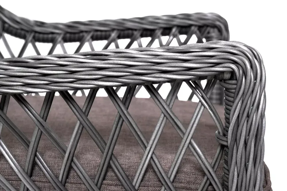 "Катания" обеденная группа плетеная на 6 персон, цвет графит