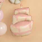 Шар (37''/94 см) Фигура, Торт, Розовый, Сатин, 1 шт.