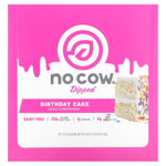 No Cow, протеиновый батончик в глазури, со вкусом праздничного торта, 12 батончиков по 60 г (2,12 унции)