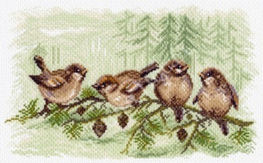 "Воробьи"-1559 канва с рисунком
