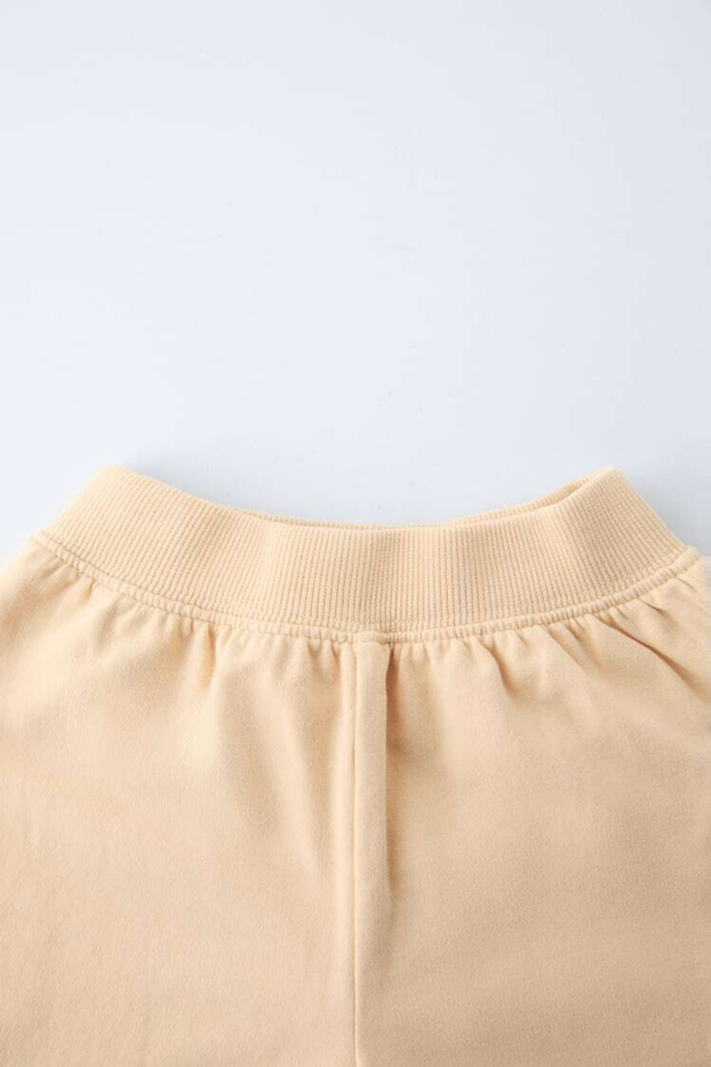 ZARA ОДНОТОННЫЙ КОМПЛЕКТ ИЗ ТОЛСТОВКИ И БРЮК ИЗ МЯГКОЙ ТКАНИ, СВЕТЛО-ОРАНЖЕВЫЙ