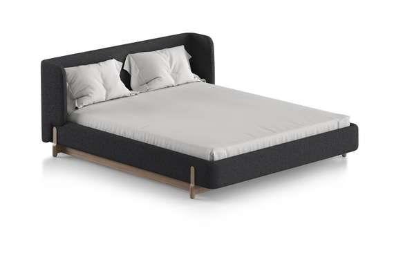 Кровать Basic спальное место 160*200 см (серый, букле)