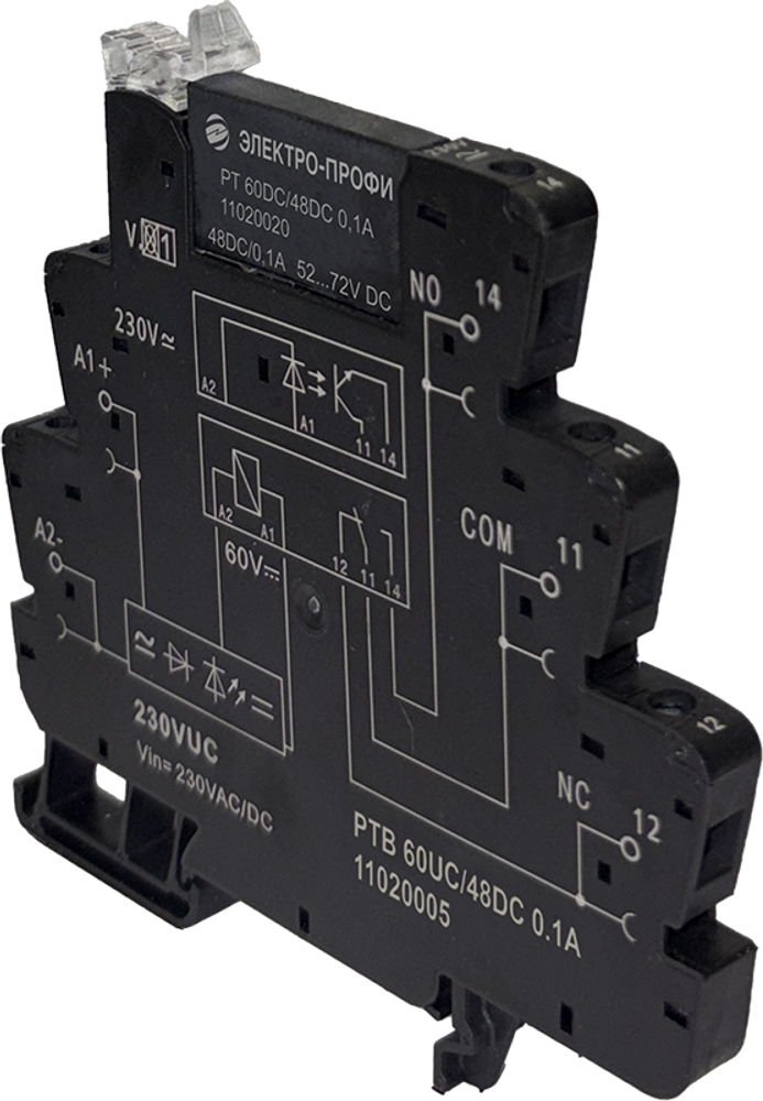 Реле твердотельное 60UC/48VDC, 0.1A, винтовой зажим, 11020005 РТВ