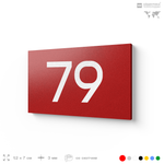 Табличка с номером 79 на дверь квартиры, для офиса, кабинета, аудитории, склада, красная 120х70 мм, Айдентика Технолоджи