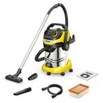 Пылесос хозяйственный KARCHER WD 6 PS, мусоросборник 30 л, мощность 1300 Вт, желтый, 1.628-360.0
