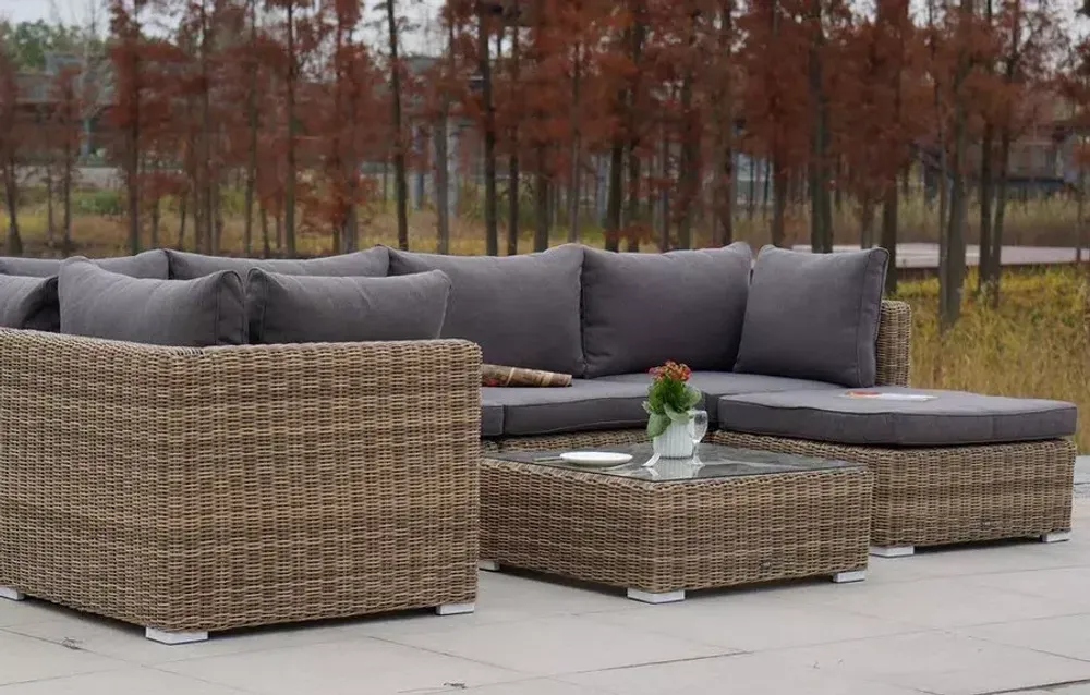 "Лунго" модуль диванный угловой с подушками, цвет соломенный