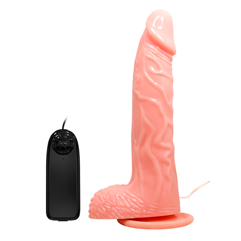 Реалистичный вибратор-ротатор 20,5см на присоске с пультом Baile Super Rota Dong BW-008080X