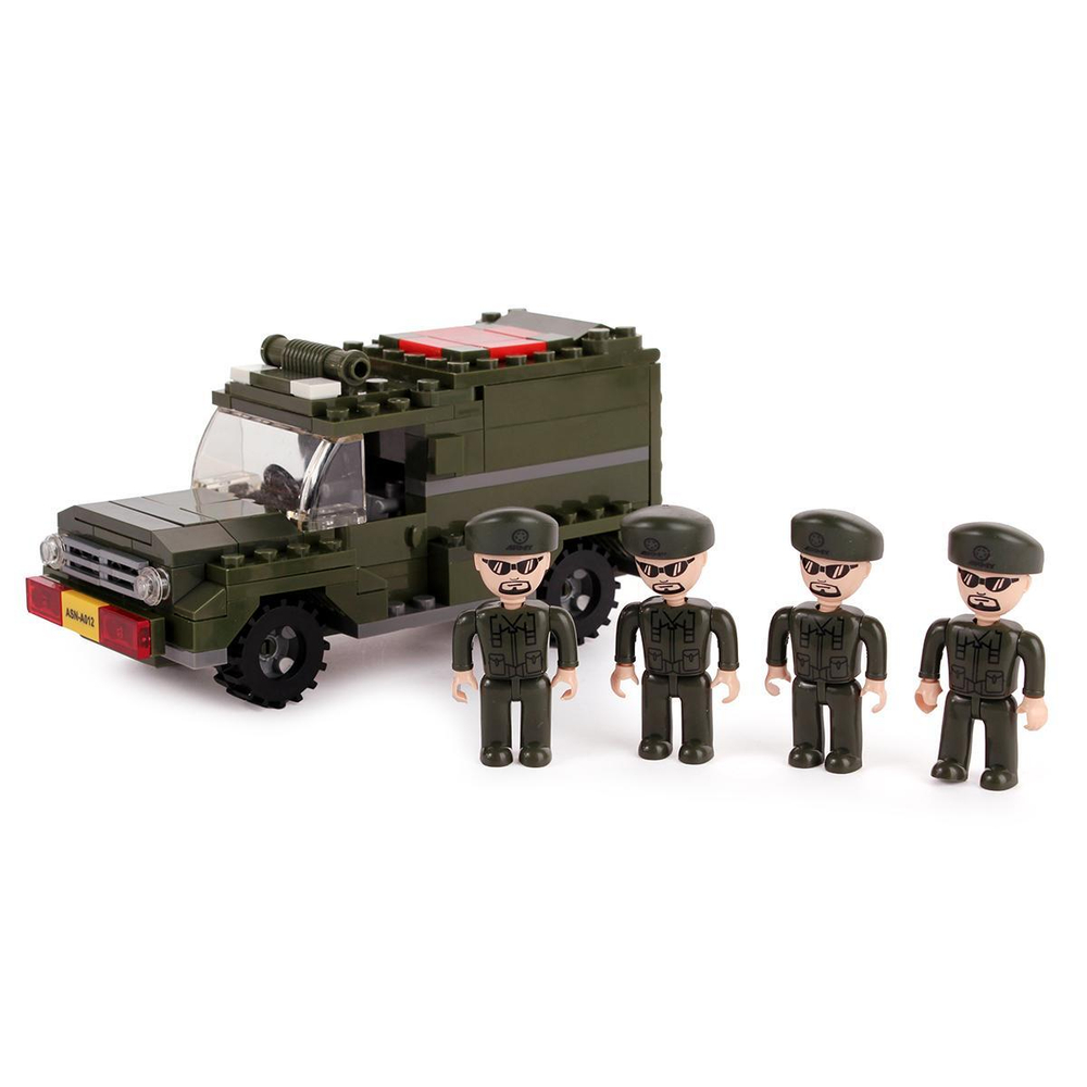 Конструктор блочный Аусини Армия 185дет., коробка 22409