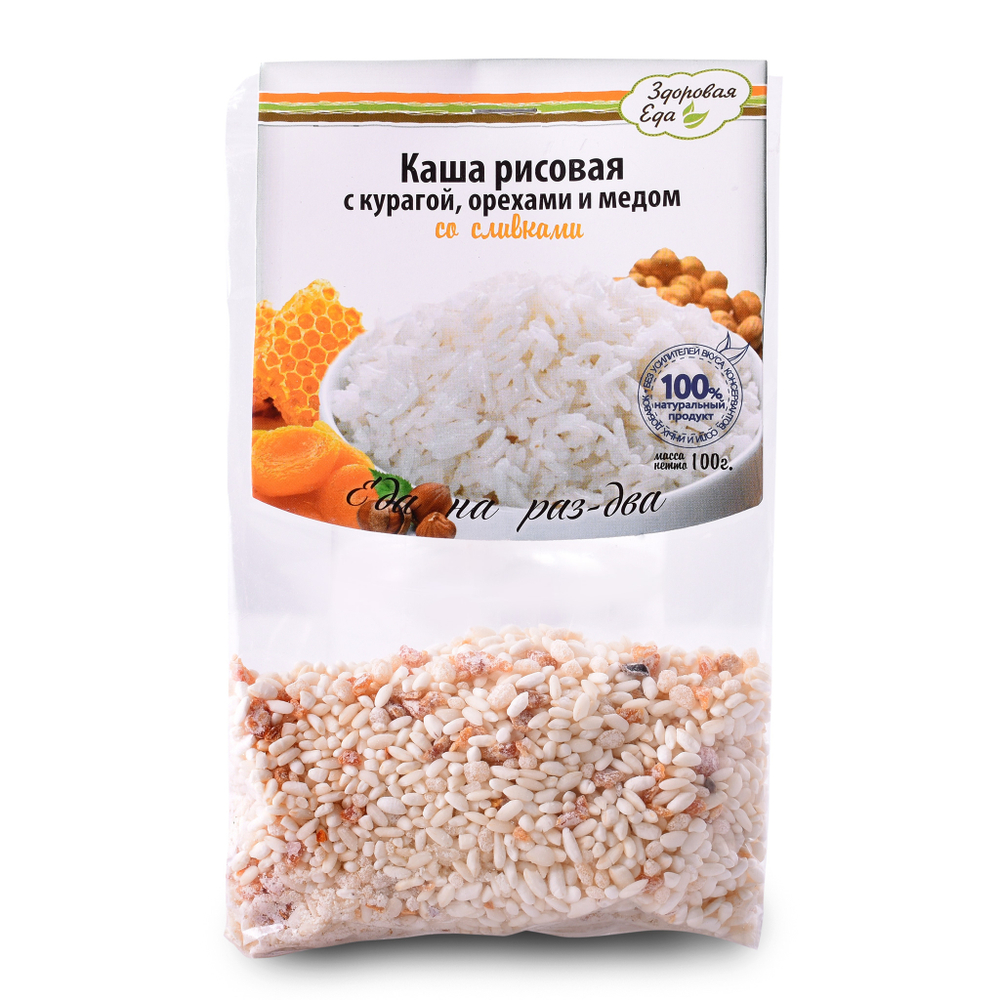 Каша рисовая с курагой и орехами 100 г ("Здоровая Еда")