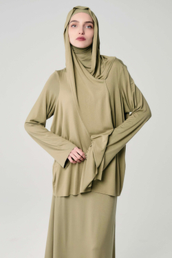 Лонгслив с капюшоном хаки