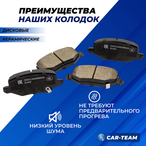 Колодки тормозные задние (керамические) Haval Jolion 2WD, Great Wall (арт. ZCP-1288)