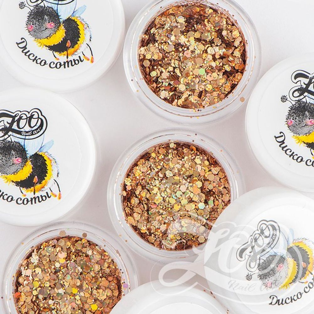 Zoo nail Микс шестигранников "Диско соты" 1342