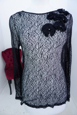 Блузка E.Levy прозрачная для вечернего образа, визуально на 44 размер