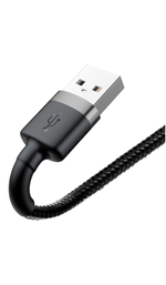 Usb Кабель-зарядка Lightning Baseus Cafule 1м (CALKLF-BG1) чёрно-серебристый
