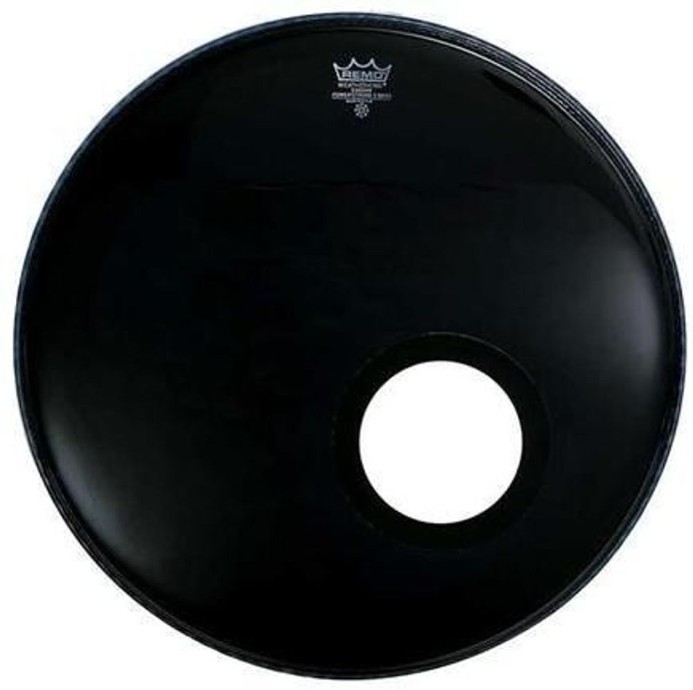 22&quot;Ebony Ambassador, Пластик Передн. Для Бас Бар. , Отверстие 5&quot;, Чёрн Remo Es-1022-00-Dm