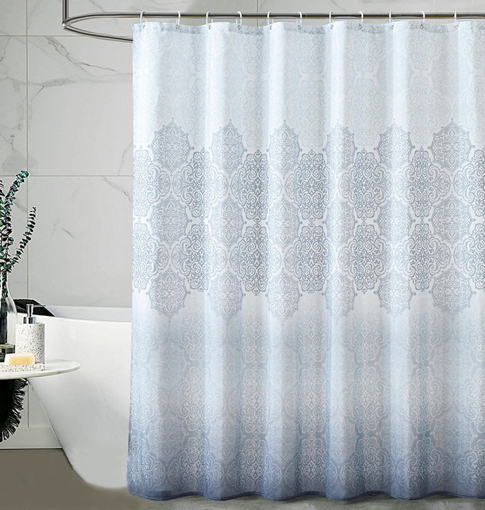 Шторка для ванной 180х200 Carnation Home Fashions Gradient Silver GRN180SLV