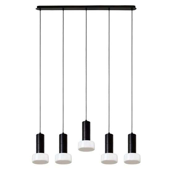 Светильник подвесной каскадный fungus, D15х25 см, 5 плафонов, белый/черный